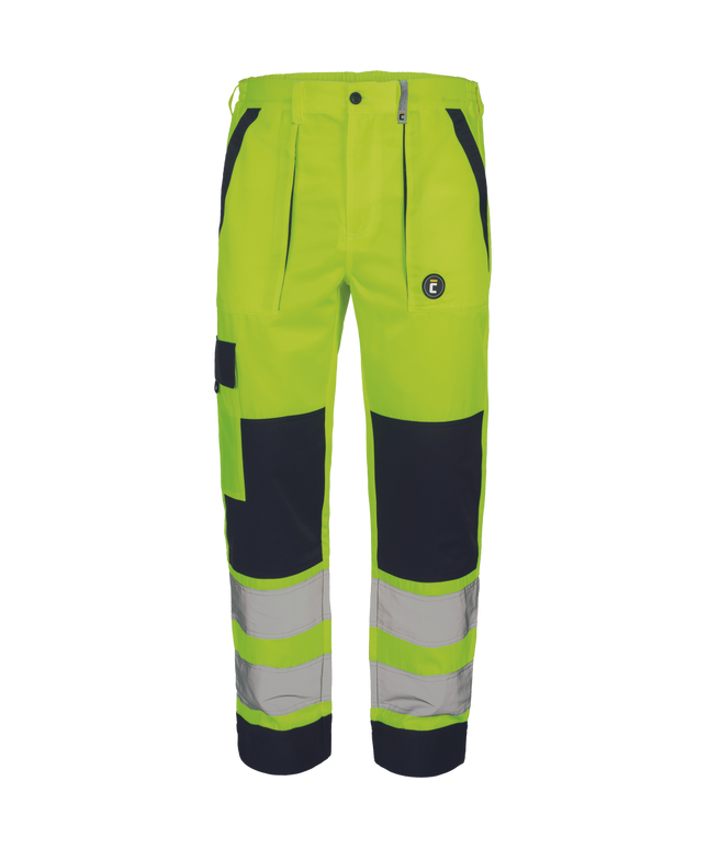 Pantaloni de lucru in talie cu benzi reflectorizante Cerva MAX NEO HV, 65% poliester, 35% bumbac, 250 gr/mp