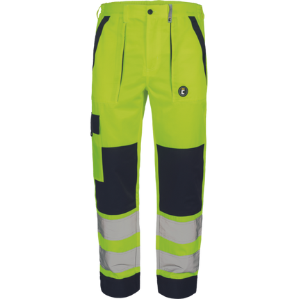 Pantaloni de lucru in talie cu benzi reflectorizante Cerva MAX NEO HV, 65% poliester, 35% bumbac, 250 gr/mp