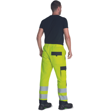 Pantaloni de lucru in talie cu benzi reflectorizante Cerva MAX NEO HV, 65% poliester, 35% bumbac, 250 gr/mp