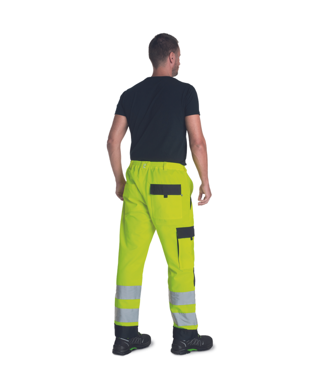 Pantaloni de lucru in talie cu benzi reflectorizante Cerva MAX NEO HV, 65% poliester, 35% bumbac, 250 gr/mp