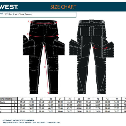 Pantaloni de lucru in talie Portwest CD881, 65% poliester, 35% bumbac, 245 gr/mp