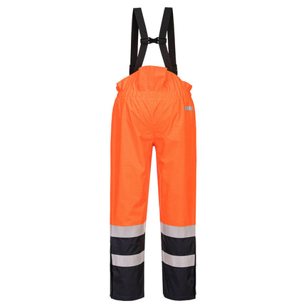 Pantaloni salopeta cu pieptar reflectorizanti impermeabili Portwest BIZFLAME HIVIS S782, ignifugi, protectie multipla, 98% poliester, 2% fibra de carbon, 250g