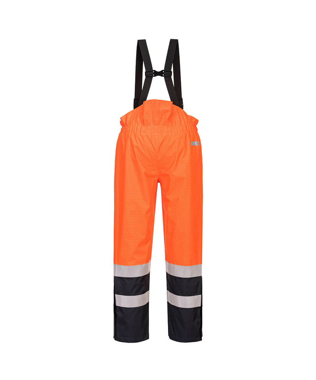 Pantaloni salopeta cu pieptar reflectorizanti impermeabili Portwest BIZFLAME HIVIS S782, ignifugi, protectie multipla, 98% poliester, 2% fibra de carbon, 250g