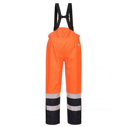 Pantaloni salopeta cu pieptar reflectorizanti impermeabili Portwest BIZFLAME HIVIS S782, ignifugi, protectie multipla, 98% poliester, 2% fibra de carbon, 250g