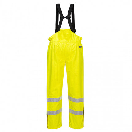 Pantaloni salopeta cu pieptar Portwest BIZFLAME RAIN HIVIS S780, ignifugi, antistatici, 98% poliester, 2% fibra de carbon, 250g