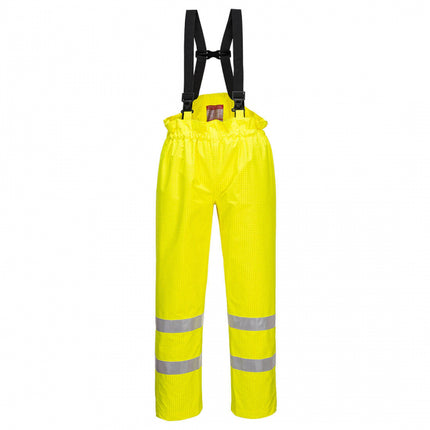 Pantaloni salopeta cu pieptar Portwest BIZFLAME RAIN HIVIS S780, ignifugi, antistatici, 98% poliester, 2% fibra de carbon, 250g