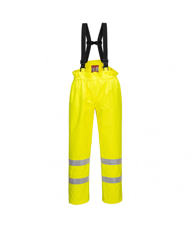 Pantaloni salopeta cu pieptar Portwest BIZFLAME RAIN HIVIS S780, ignifugi, antistatici, 98% poliester, 2% fibra de carbon, 250g