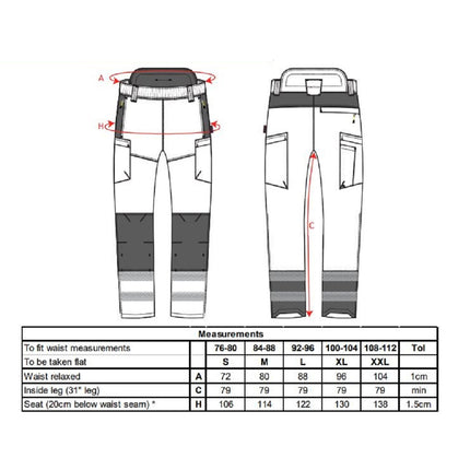 Pantaloni reflectorizanti Portwest PW342 HI VIS PW3 EXTREME, 100% poliester, 200g