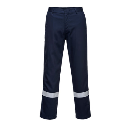 Pantaloni ignifugati de sudura cu benzi reflectorizante Portwest BZ14 BIZWELD IONA, 100% bumbac, 330 gr/mp
