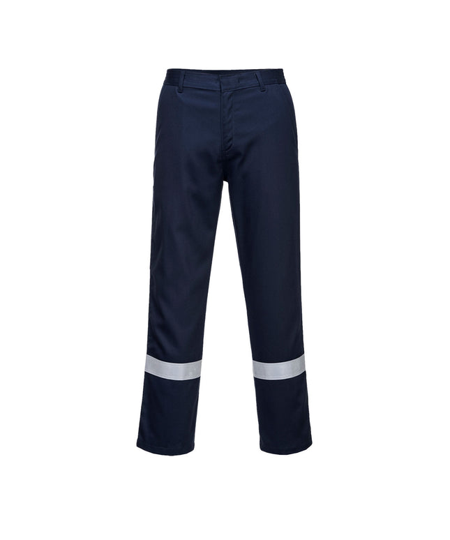 Pantaloni ignifugati de sudura cu benzi reflectorizante Portwest BZ14 BIZWELD IONA, 100% bumbac, 330 gr/mp
