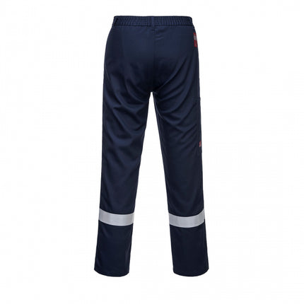 Pantaloni ignifugati de sudura cu benzi reflectorizante Portwest BZ14 BIZWELD IONA, 100% bumbac, 330 gr/mp