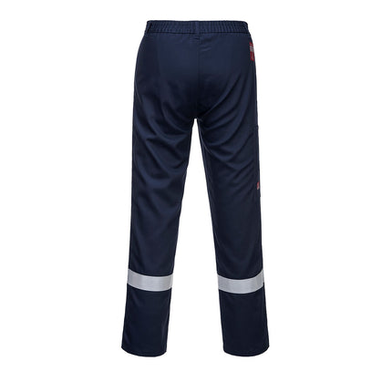 Pantaloni ignifugati de sudura cu benzi reflectorizante Portwest BZ14 BIZWELD IONA, 100% bumbac, 330 gr/mp