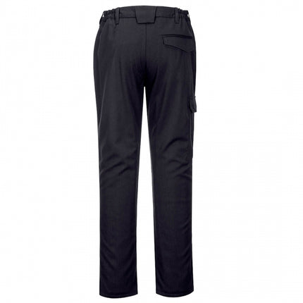 Pantaloni ignifugati de sudura Portwest FR64, 43% bumbac, 30% viscoza, 20% acrilic, 6% para aramida, 1% fibra de carbon, 360 gr/mp