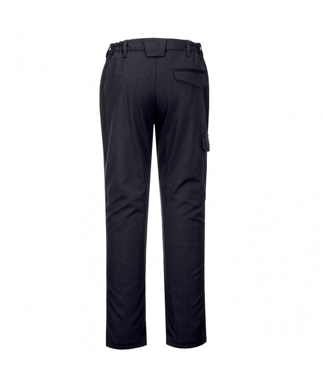 Pantaloni ignifugati de sudura Portwest FR64, 43% bumbac, 30% viscoza, 20% acrilic, 6% para aramida, 1% fibra de carbon, 360 gr/mp