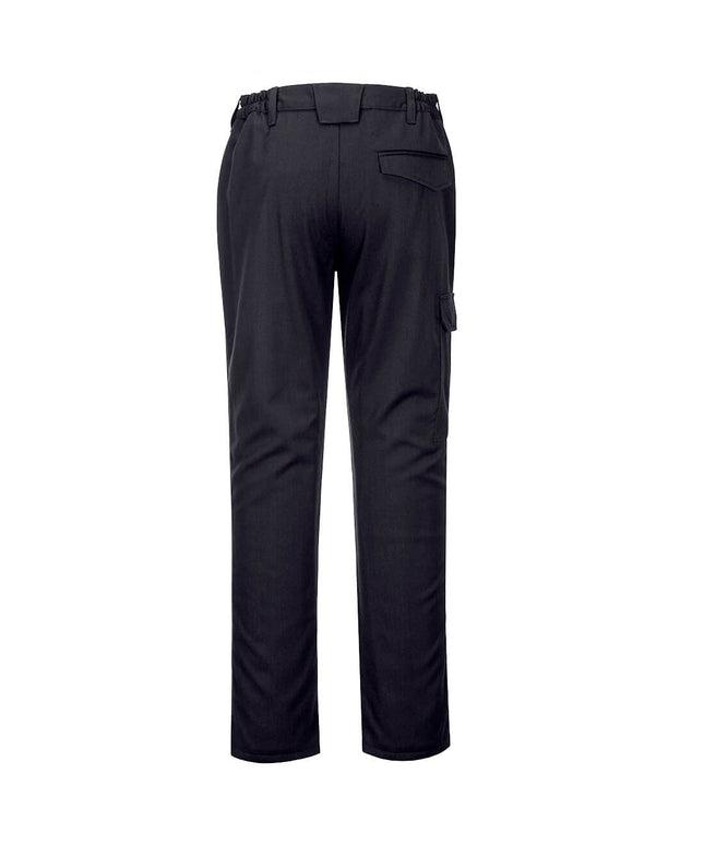 Pantaloni ignifugati de sudura Portwest FR64, 43% bumbac, 30% viscoza, 20% acrilic, 6% para aramida, 1% fibra de carbon, 360 gr/mp