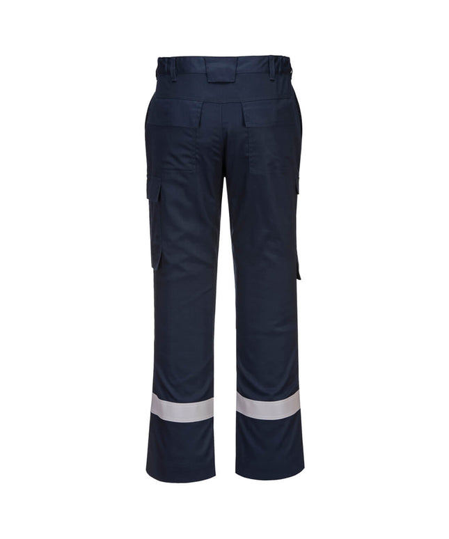 Pantaloni ignifugi cu benzi reflectorizante Portwest FR401 BIZFLAME, 99% bumbac, 1% fibra de carbon, 210 gr/mp
