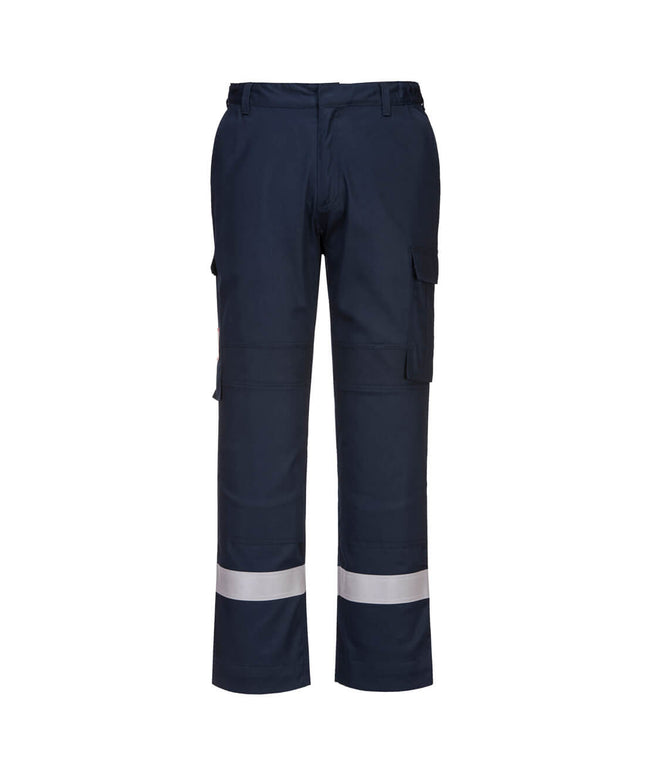 Pantaloni ignifugi cu benzi reflectorizante Portwest FR401 BIZFLAME, 99% bumbac, 1% fibra de carbon, 210 gr/mp