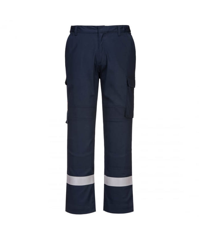 Pantaloni ignifugi cu benzi reflectorizante Portwest FR401 BIZFLAME, 99% bumbac, 1% fibra de carbon, 210 gr/mp