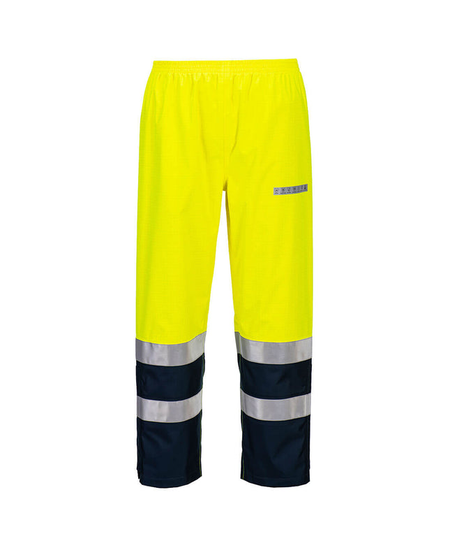 Pantaloni ignifugi reflectorizanti, antistatici Portwest FR410 BIZFLAME, 60% poliester, 21% modacrilic, 18% bumbac, 1% fibra de carbon, 250 gr/mp