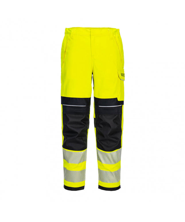 Pantaloni ignifugi reflectorizanti dama Portwest FR409, 60% modacrilic, 39% bumbac, 1% fibre carbon, 280 gr/mp