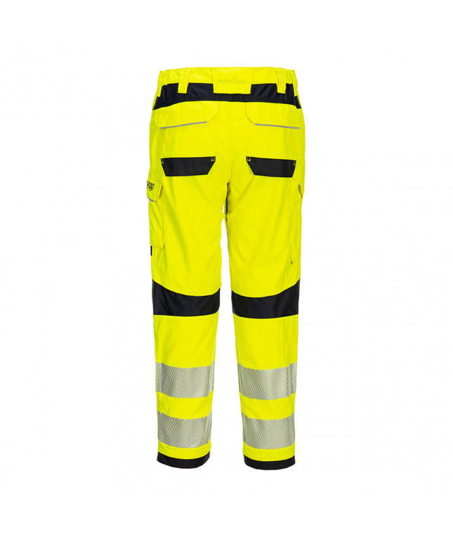 Pantaloni ignifugi reflectorizanti dama Portwest FR409, 60% modacrilic, 39% bumbac, 1% fibre carbon, 280 gr/mp