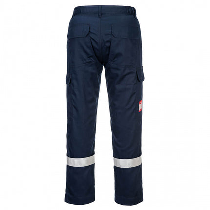 Pantaloni ignifugi reflectorizanti Portwest FR412, 99% bumbac, 1% fibra de carbon, 210 gr/mp