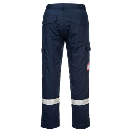 Pantaloni ignifugi reflectorizanti Portwest FR412, 99% bumbac, 1% fibra de carbon, 210 gr/mp