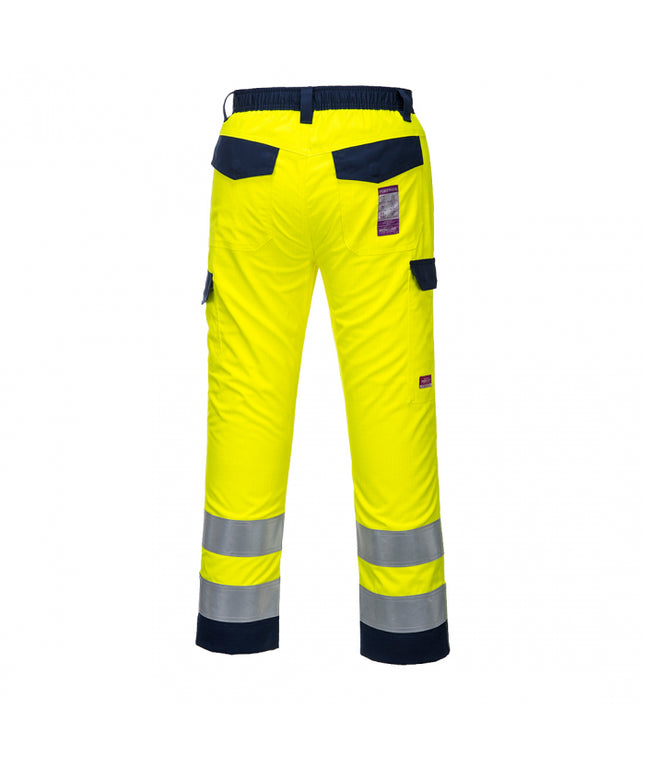 Pantaloni ignifugi reflectorizanti Portwest MV46 MODAFLAME, 60% modacrilic, 39% bumbac, 1% fibre carbon, 280 gr/mp