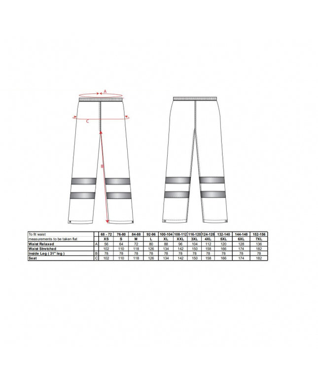 Pantaloni impermeabili reflectorizanti Portwest H441, 100% poliester, 200 gr/mp