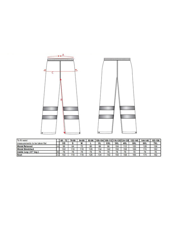 Pantaloni impermeabili reflectorizanti Portwest H441, 100% poliester, 200 gr/mp