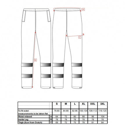 Pantaloni in talie impermeabili Portwest IONA F441, cu benzi reflectorizante, 100% poliester, 210g