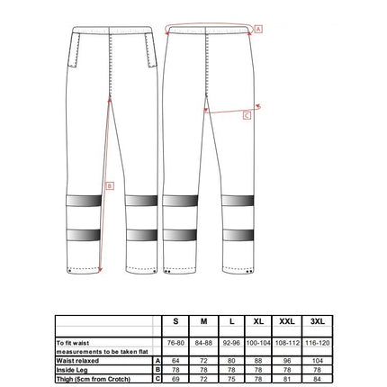 Pantaloni in talie impermeabili Portwest IONA F441, cu benzi reflectorizante, 100% poliester, 210g
