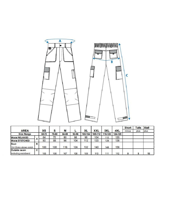 Pantaloni de lucru in talie Portwest TEXO CONTRAST TX11, 60% bumbac, 40% poliester, 245g