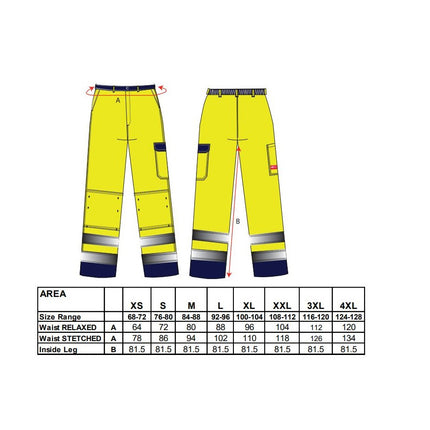 Pantaloni reflectorizanti ignifugi Portwest BIZFLAME PRO FR92, 99% bumbac, 1% fibra de carbon, 330g