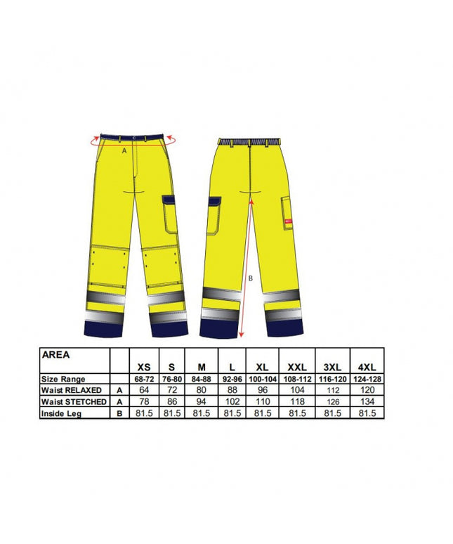 Pantaloni reflectorizanti ignifugi Portwest BIZFLAME PRO FR92, 99% bumbac, 1% fibra de carbon, 330g
