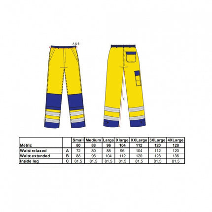 Pantaloni reflectorizanti ignifugi Portwest MULTI-NORM FR62 , 99% bumbac, 1% fibra de carbon, 345g