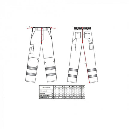 Pantaloni reflectorizanti Portwest COMBAT E046, 65% poliester, 35% bumbac, 245 gr/mp