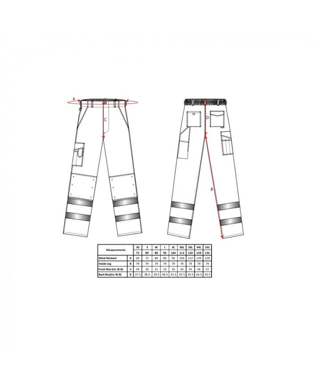 Pantaloni reflectorizanti Portwest COMBAT E046, 65% poliester, 35% bumbac, 245 gr/mp