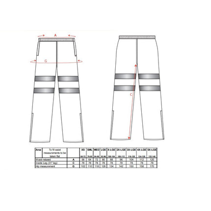 Pantaloni reflectorizanti Portwest HIVIS RT61, 100% poliester, 190 gr/mp