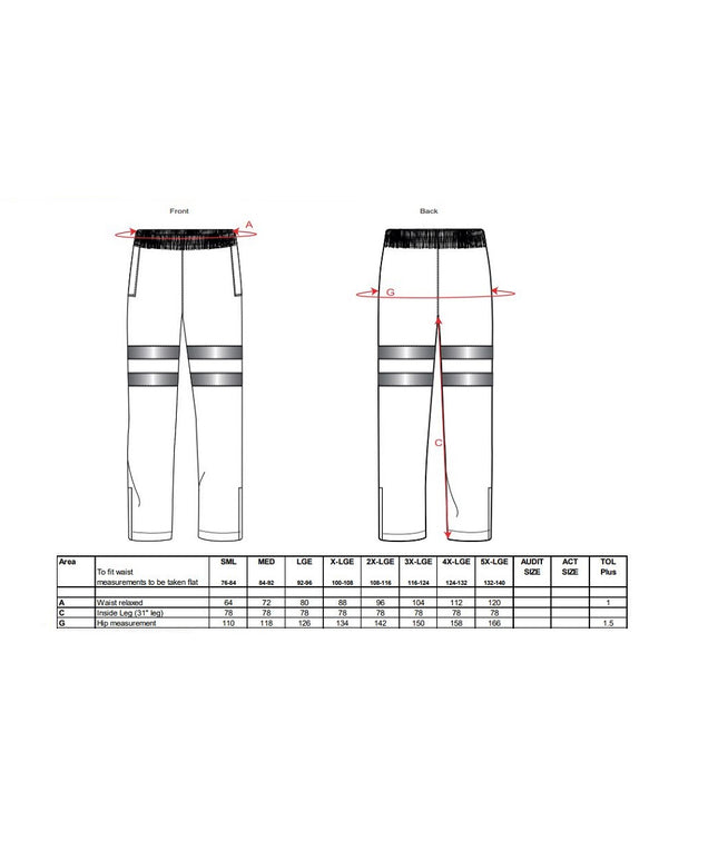Pantaloni reflectorizanti Portwest TRAFFIC RT31, 100% poliester, 190 gr/mp