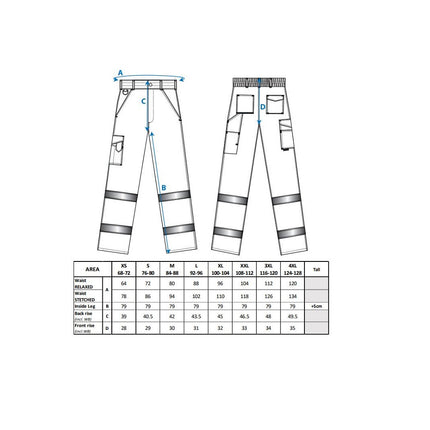 Pantaloni reflectorizanti Portwest TWO TONE COMBATE 049, bicolori, 65% poliester, 35% bumbac, 245 gr/mp