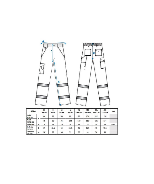 Pantaloni reflectorizanti Portwest TWO TONE COMBATE 049, bicolori, 65% poliester, 35% bumbac, 245 gr/mp