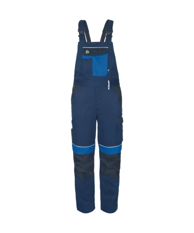Pantaloni salopeta cu pieptar Cerva MAX ECO STRETCH, 65% poliester reciclat, 32% bumbac, 3% spandex, 245 gr/mp