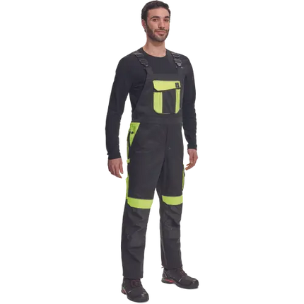 Pantaloni salopeta cu pieptar Cerva MAX VIVO, 65% poliester, 35% bumbac, 250 gr/mp
