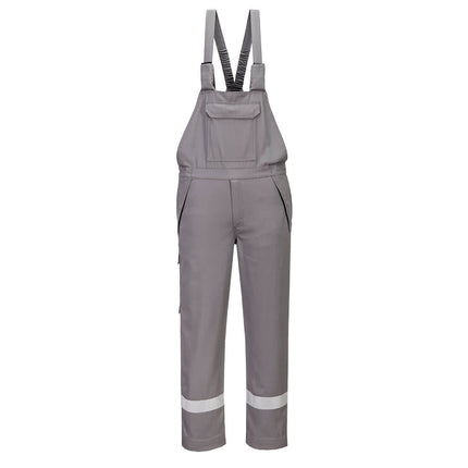 Pantaloni salopeta cu pieptar Portwest FR418 Chemical Resistant, 99% bumbac, 1% fibra de carbon, 280 gr/mp