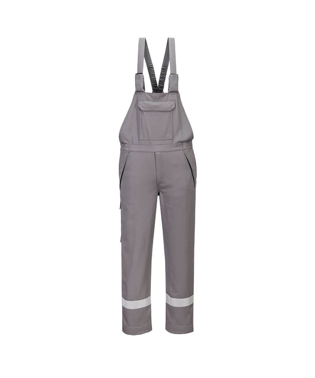 Pantaloni salopeta cu pieptar Portwest FR418 Chemical Resistant, 99% bumbac, 1% fibra de carbon, 280 gr/mp
