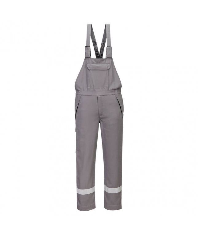 Pantaloni salopeta cu pieptar Portwest FR418 Chemical Resistant, 99% bumbac, 1% fibra de carbon, 280 gr/mp