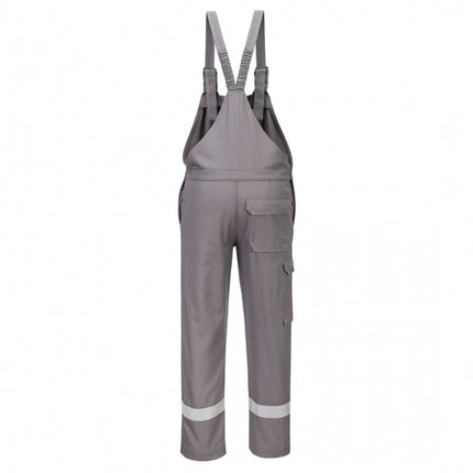 Pantaloni salopeta cu pieptar Portwest FR418 Chemical Resistant, 99% bumbac, 1% fibra de carbon, 280 gr/mp