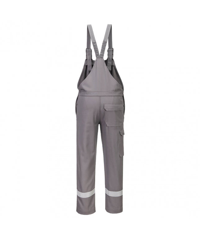 Pantaloni salopeta cu pieptar Portwest FR418 Chemical Resistant, 99% bumbac, 1% fibra de carbon, 280 gr/mp