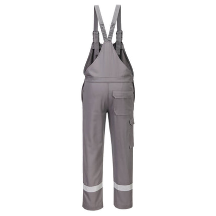 Pantaloni salopeta cu pieptar Portwest FR418 Chemical Resistant, 99% bumbac, 1% fibra de carbon, 280 gr/mp